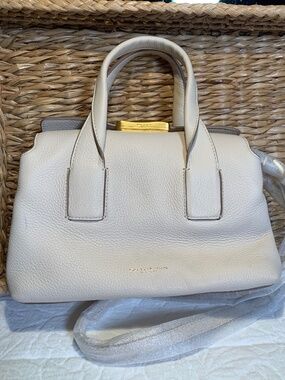 NWT Donna Karen cream/bone colored leather handbag